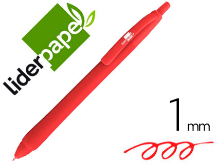 Bolígrafo Liderpapel Gummy Touch tinta roja